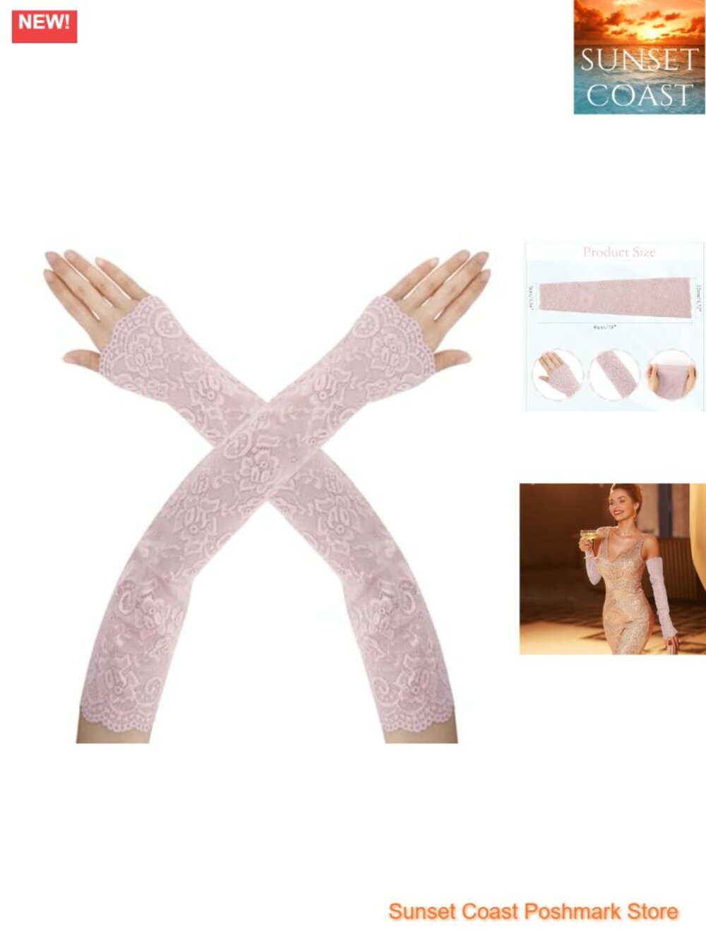 Fingerless Lace Gloves & Sleeves 18" Long Bridal Wedding Tea Party